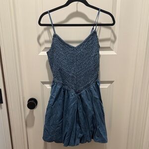 American Eagle Faux Denim Flare Dress
